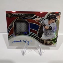 2021 Panini Select Andy Young Arizona Diamondbacks Rookie Jersey Plus Autograph Rookie Card