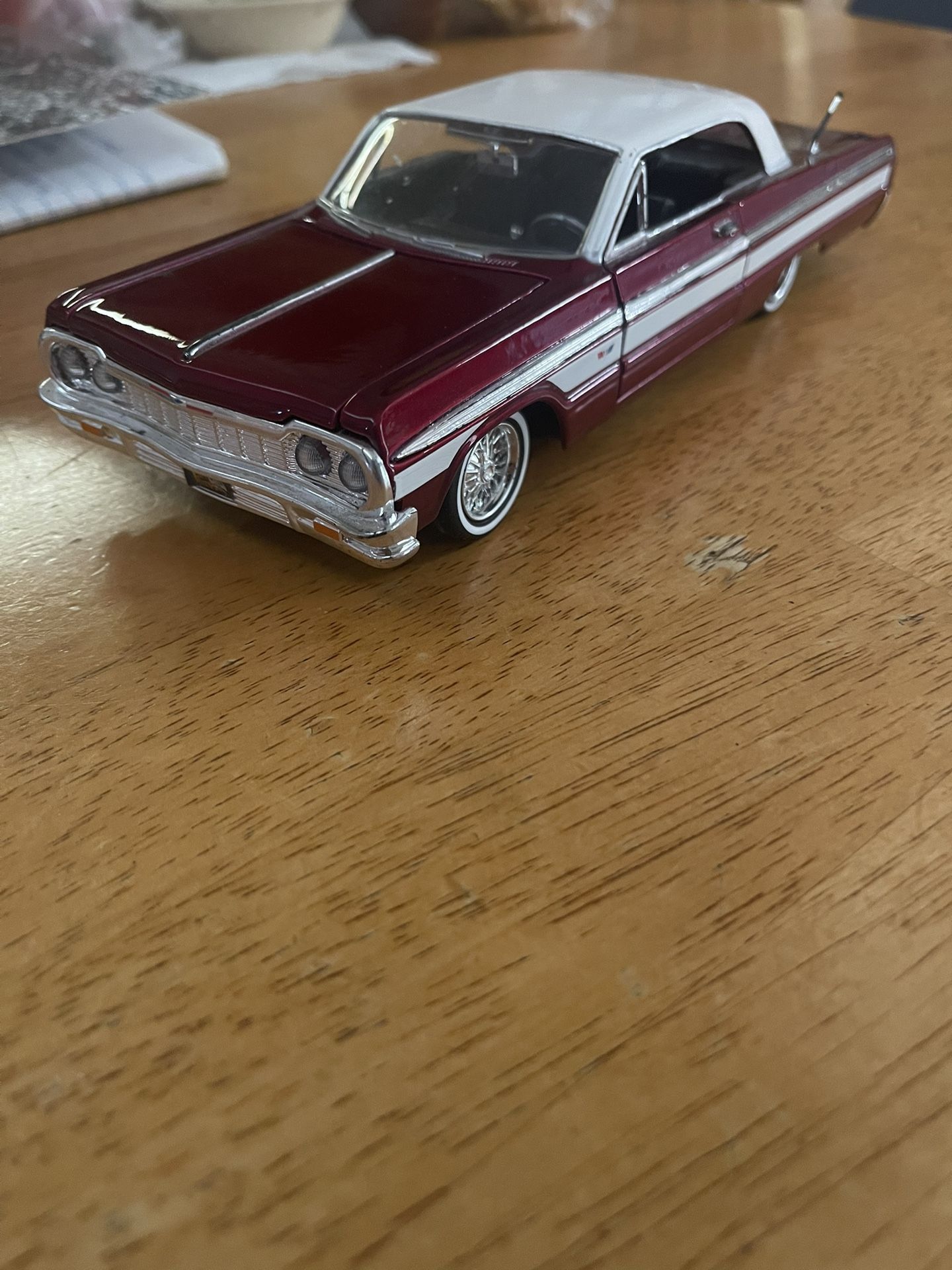 1964 Chevy Impala Lowrider Burgundy Red Toy Car
