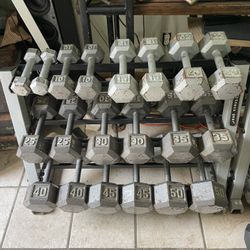5-50LB Dumbbell Set With Rack