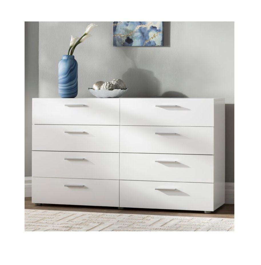 White 8 drawer dresser