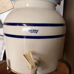 Hinkley springs Springs Stoneware water Dispenser With Wood Stand