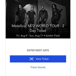 Metallica Sunday August 12