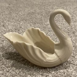 Vintage Lenox ivory porcelain swan trinket dish, candy dish, or ring holder