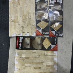 NEW Stacked Stone Travertine and Silver/Grey Peel & Stick Tiles