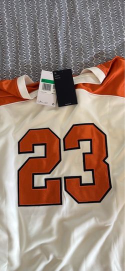 Number 23 Football Jersey White Orange