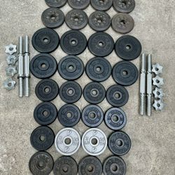 Standard Weight Set With 2 Pairs Of Adjustable Dumbbells