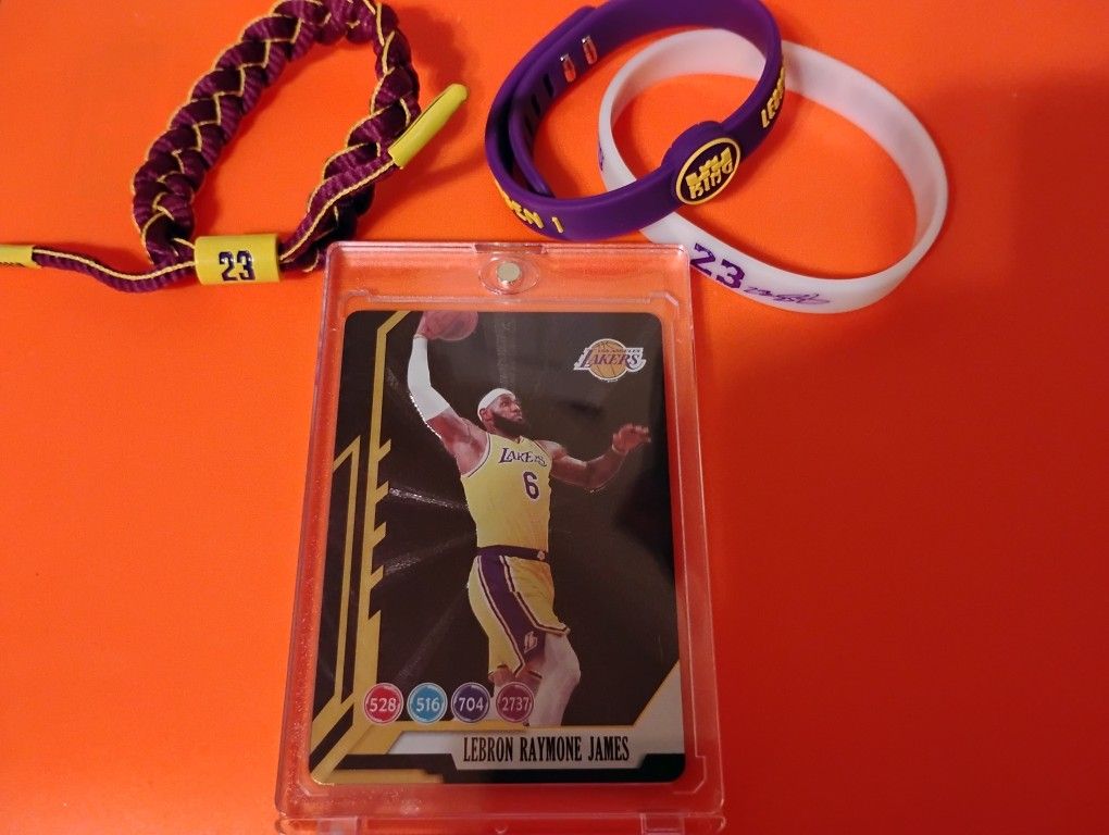 LeBron James Novelty Card and Bracelets NEW