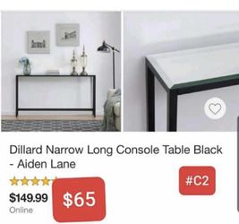 Long Console Table - Black - Auden Lane