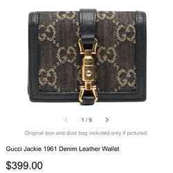 Gucci Jackie 1961 Denim Leather Wallet
