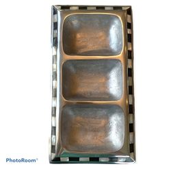 JULIA KNIGHT Tray Silver Metal 3 Compartments