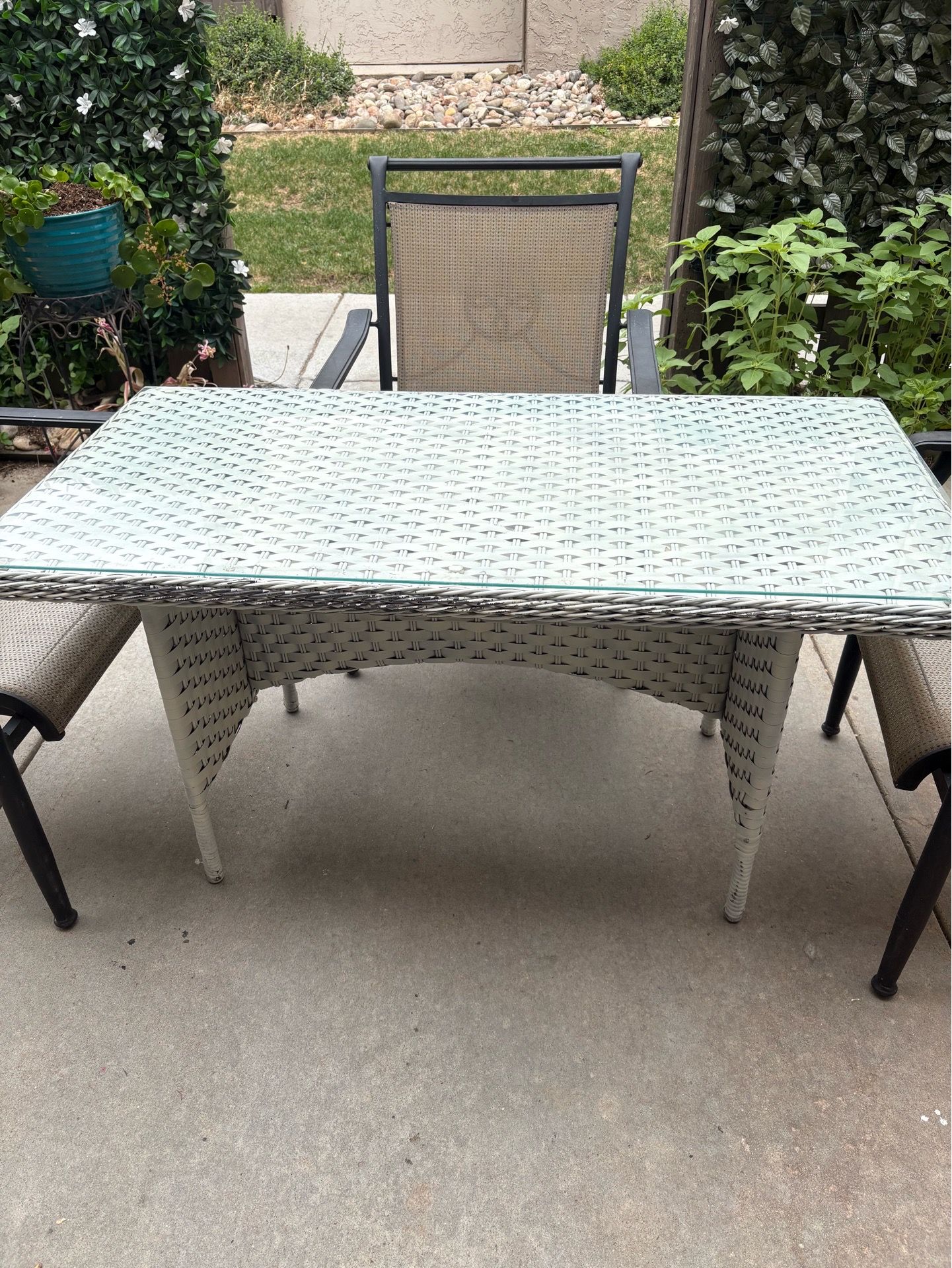 Patio table with chairs