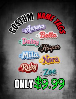 Costume name tag keychain (3D printed)