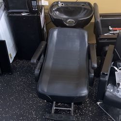 Hair Wash Bowl . And Chair 