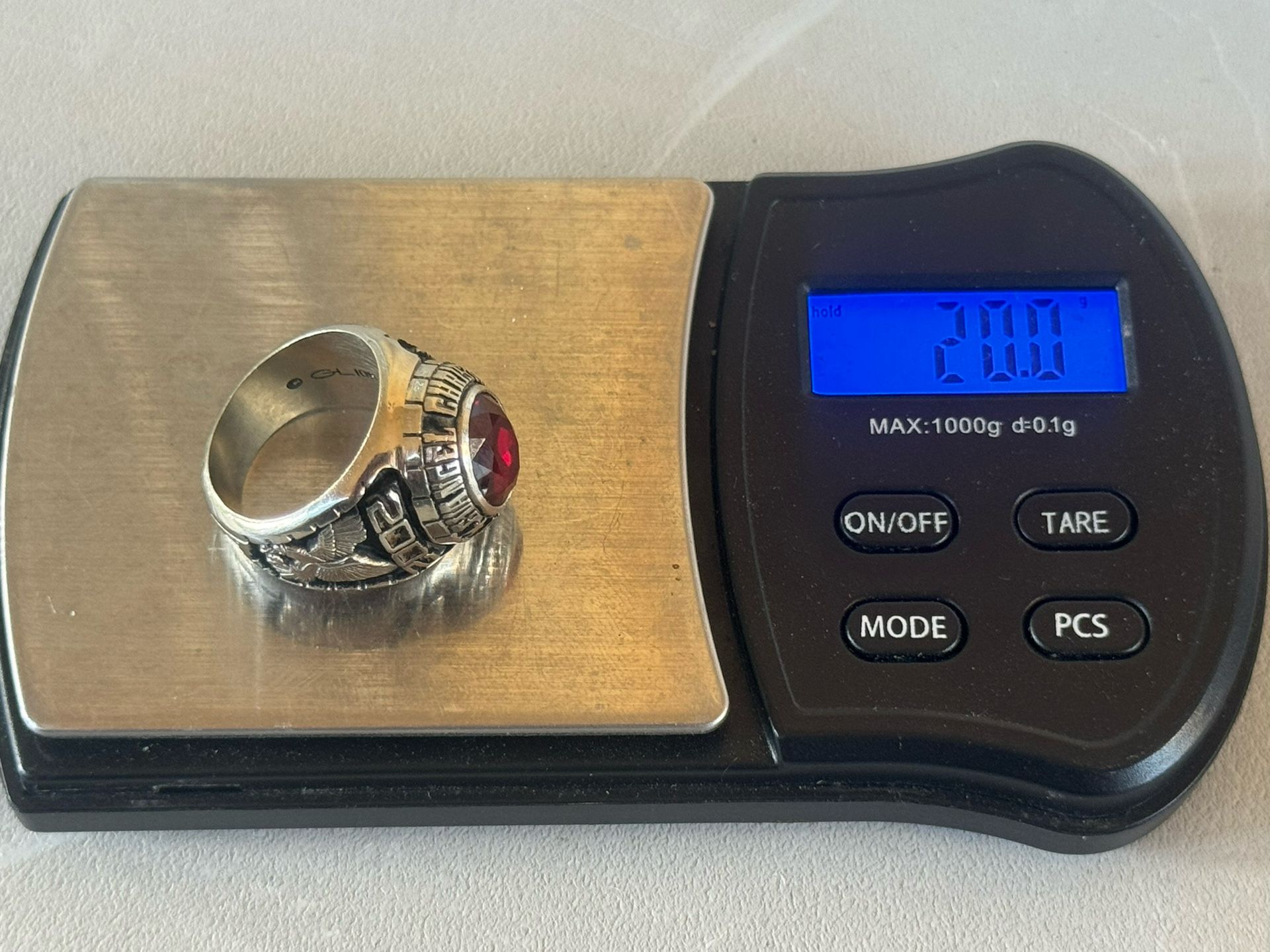 10K Solid White Gold Ring Size 7.75-8