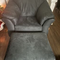 Black Chair And Ottoman