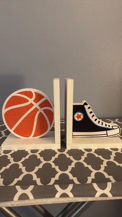 Basketball and Sneaker Wooden Bookends