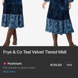 Blue Velvet Dress