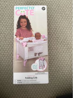 Brand New Perfectly Cute Folding Doll Crib – In Box