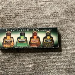 Vtg Mennen Skin Bracer After Shave Set 4, Spice Scent, Wild Moss, Burnished Leather, After Shave