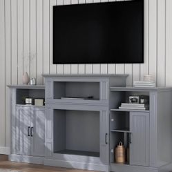 Gray 80” Modern TV Stand Entertainment Center A1125(72)