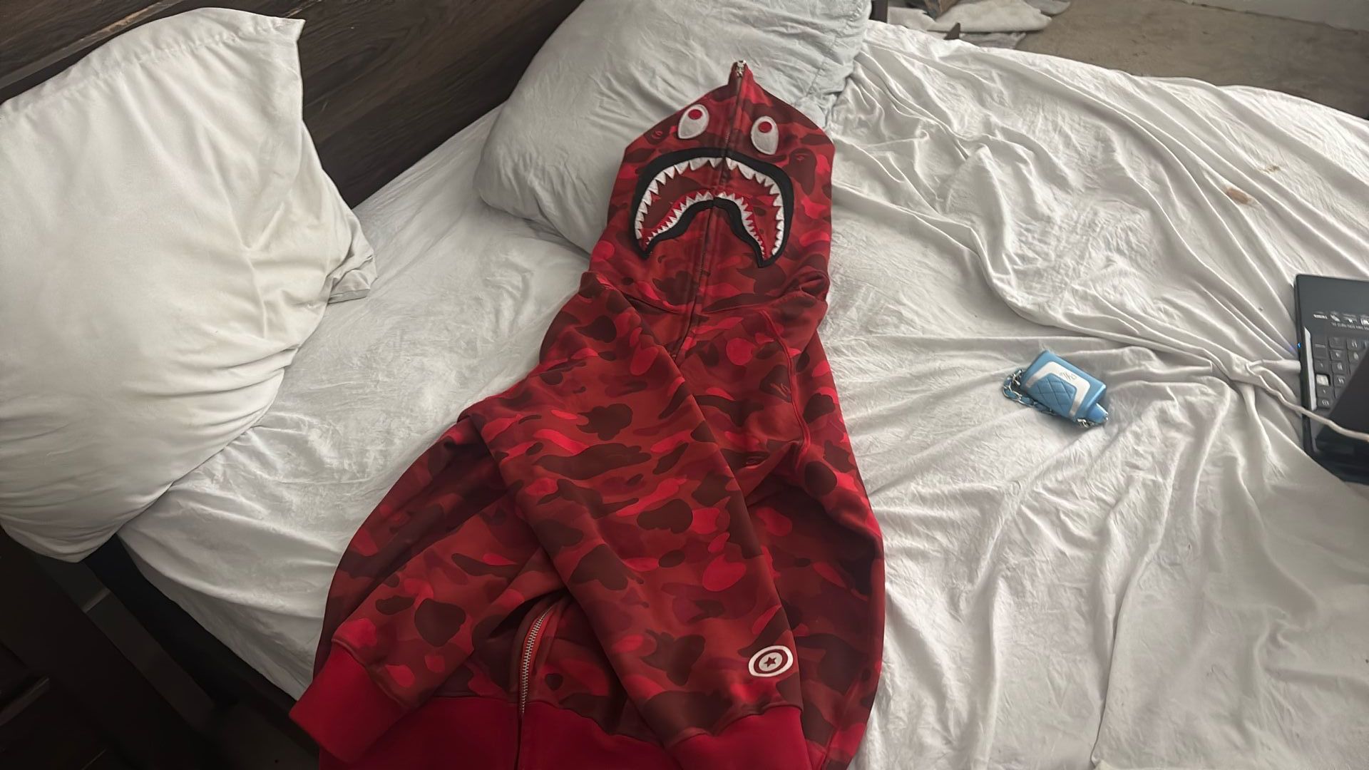 BAPE Color Camo Shark Full Zip Hoodie 'Red'