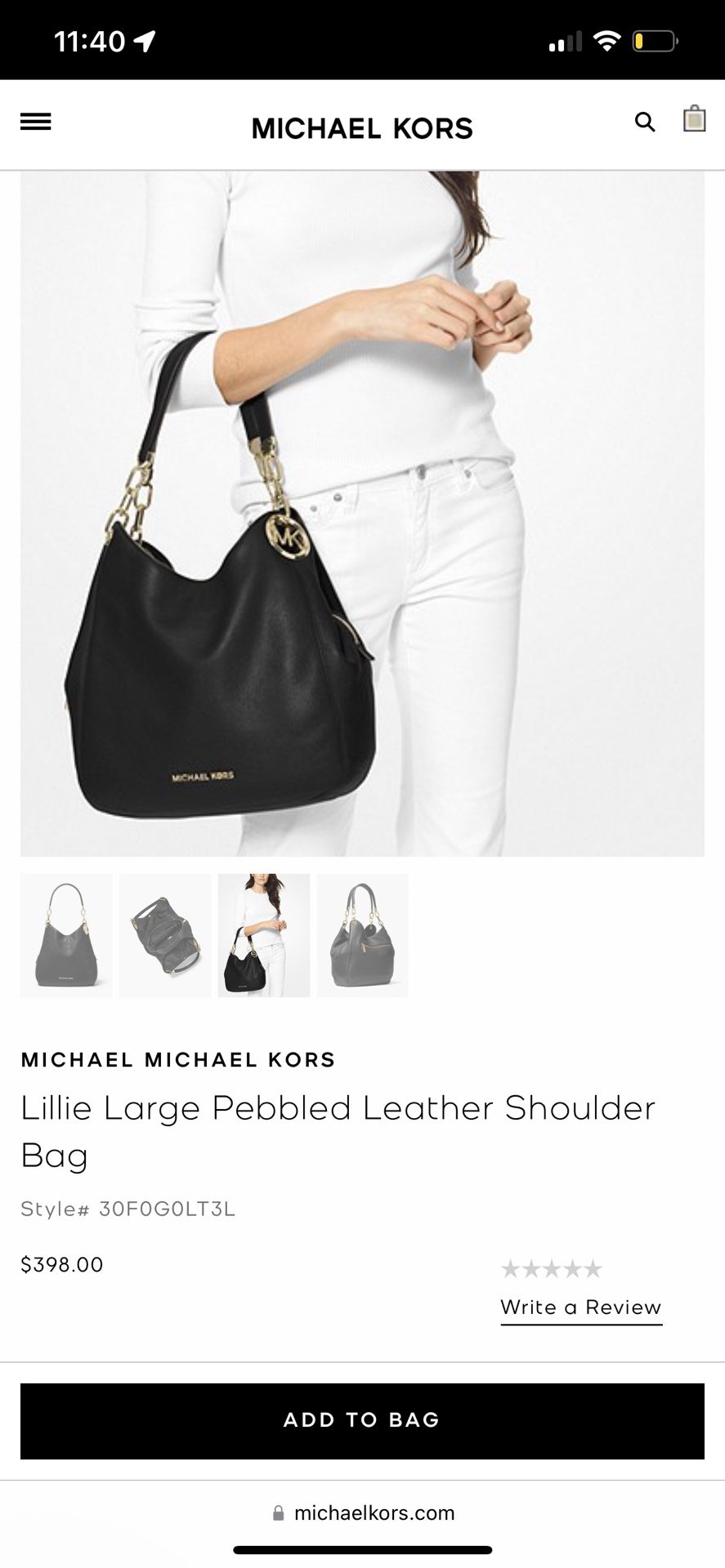 Michael Michael Kors Lillie Large Leather Shoulder Tote - Brown