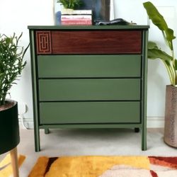Pea Green MCM Chest Of drawers Vintage