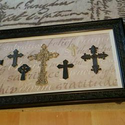 Frame With 7 Crosses Good Condition 