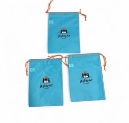 Lot of 3 Authentic Jellycat Small Blue Dust Bags Drawstring Pouches (~7.5" x 10.5")