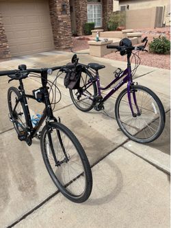 Two Trek Verve 2, 21 speed bikes. 1 female, 1 male