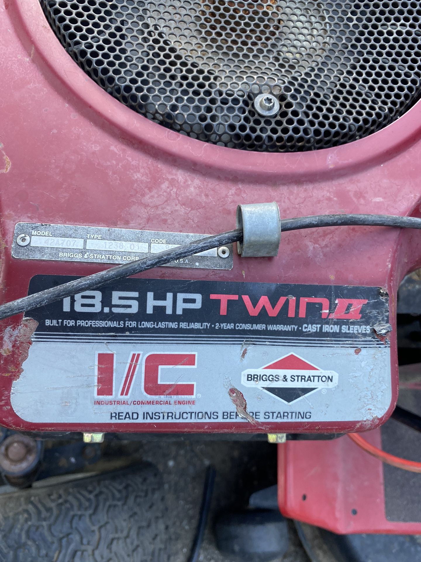 18.5 Briggs& Stratton  Lawn Tractor Engine