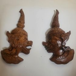 70's Thai Wooden Statues 
