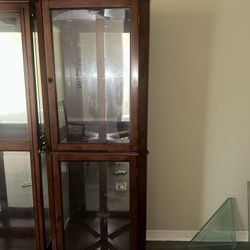 Two Glass Cabinets With Glass Shelving GREAT FOR LIVING/ DINING ROOMS