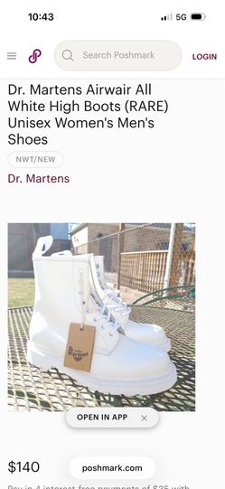 Unisex RARE ALL WHITE DR. Martens 14357 Airwair
