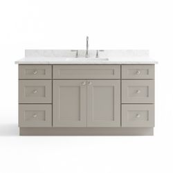 Modern 60-Inch Vanity with Quartz Top 