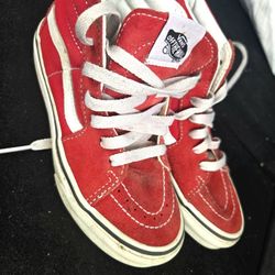 Kids Red High Top Van's Size 1