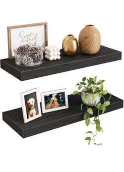 New Fixwal Floating Shelves for Wall, 15.7" Wood Wall Mounted Shelves for Living Room, Bedroom, Bathroom and Kitchen, for Storage, Books, Room Decor (