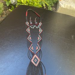 Beautiful Beaded Necklace And Earrings