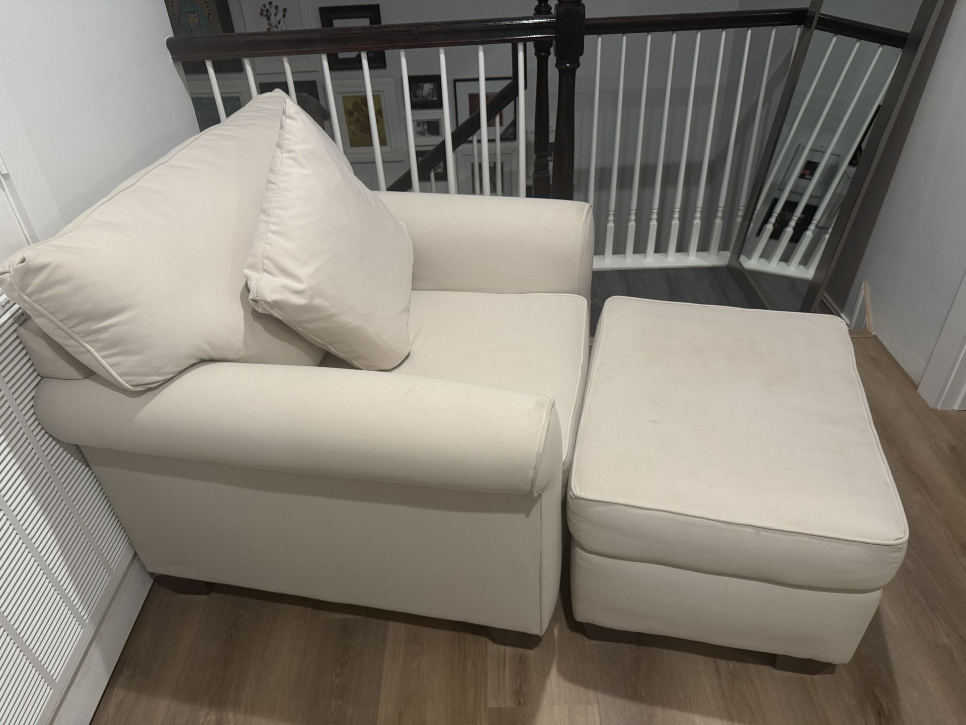 Kevin Charles Fabric Chair & Ottoman