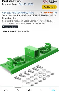 New JY PERFORMANCE Tractor Bucket Grab Hooks with 2" Hitch Receiver and D-Rings, Bolt-On