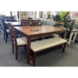 6 Pc Solid Wood Dining Table Set  // Limited Time Offer 