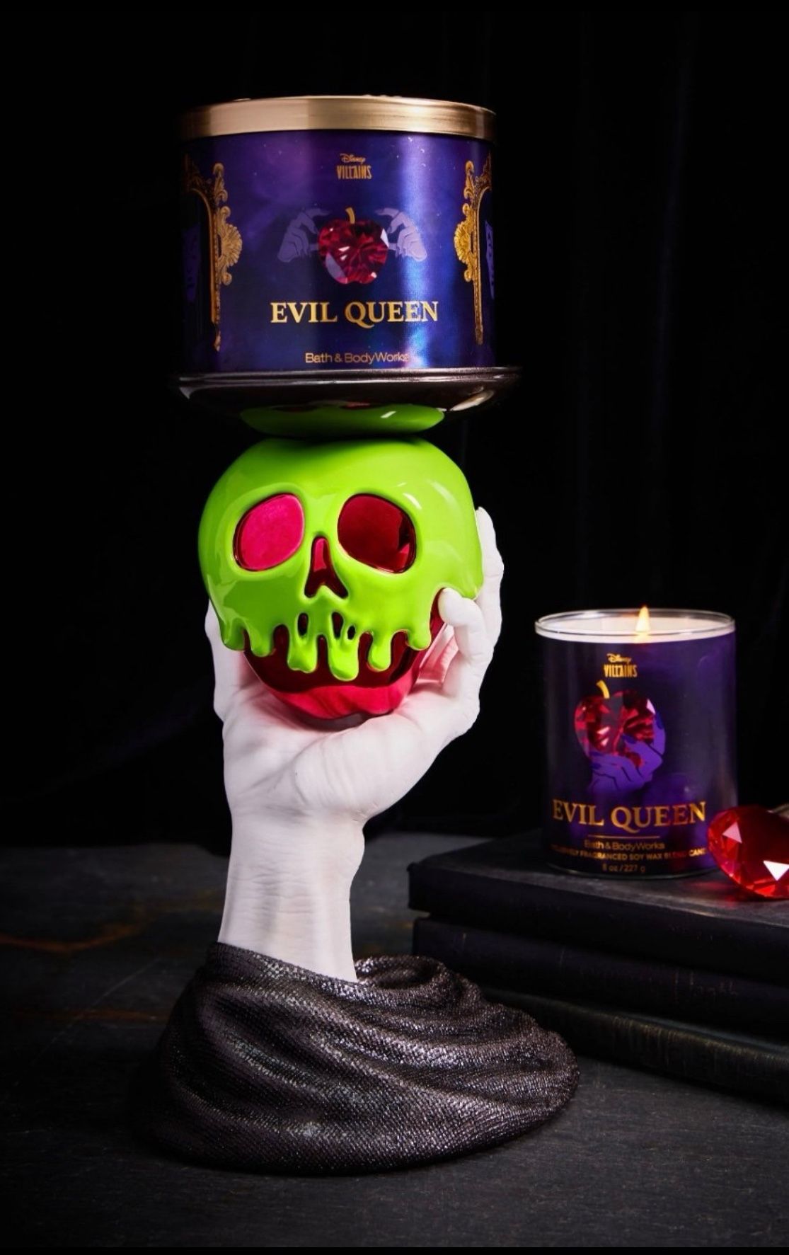 Bath & Body Works Disney Villains Evil Queen Poison Apple Candle Holder NEW