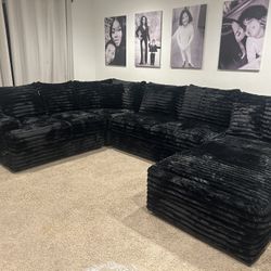 Brand New Elegant Super Plush Comfy Corduroy Sectional Set 