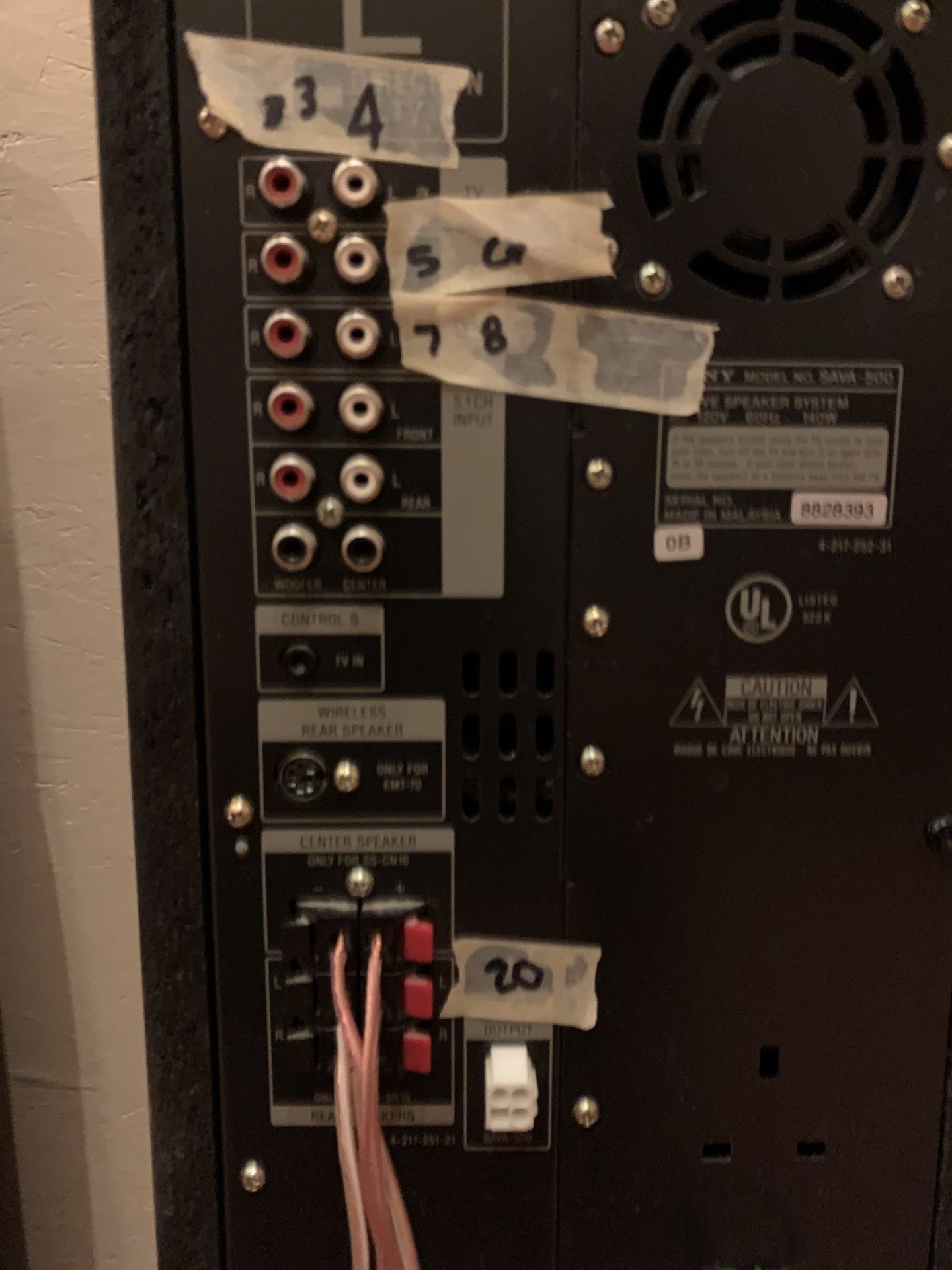 SONY SAVA500 HOME THEATER ACTIVE SPEAKER SYSTEM for Sale in Tucson, AZ