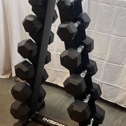 210lb dumbbell set with rack