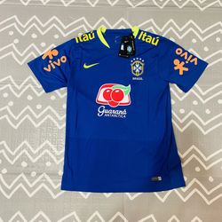  Nike brasil Brazil Blue training pre match soccer jersey 