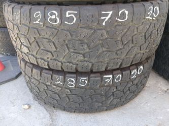 285/70R20 Toyo open country At3 Tires (2) Installed