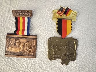 Vintage German-American Volksmarch Medals George Washington & Mount Rushmore