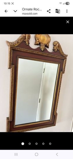 Ornate Rococo Brown And Gold Large Mirror