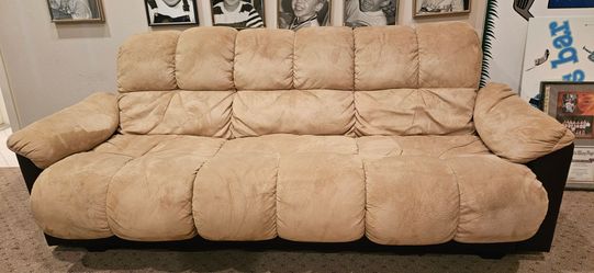 Futon Sgl. Bed, withTan Microfiber Storage Underneath